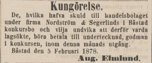 ÖRESUNDSPOSTEN – 9 februari 1878