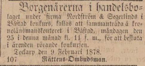 ENGELHOLMS TIDNING – 22 februari 1878