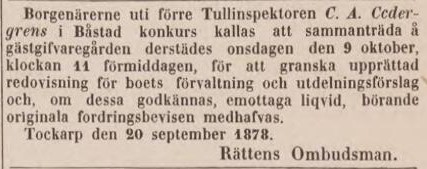 POST- OCH INRIKES TIDNINGAR – 25 september 1878 (forts.)