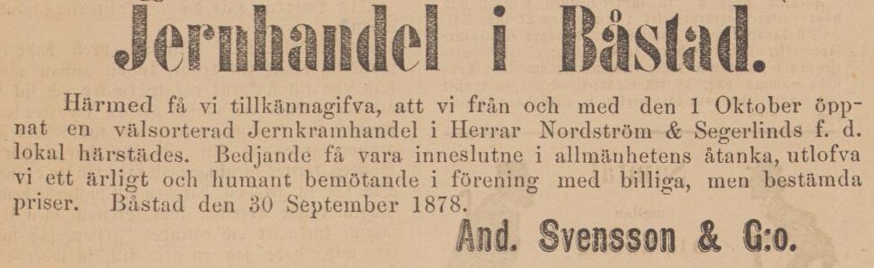 ENGELHOLMSPOSTEN – 1 oktober 1878