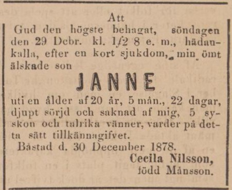 ENGELHOLMSPOSTEN – 7 januari 1879