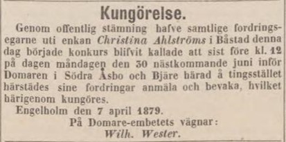 POST- OCH INRIKES TIDNINGAR – 2 maj 1879