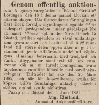ÖRESUNDSPOSTEN – 7 juni 1881
