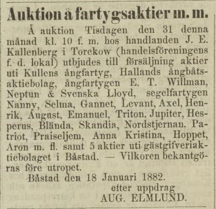 NORRA SKÅNE – 20 januari 1882