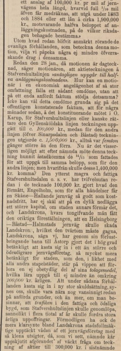 ÖRESUNDSPOSTEN – 14 februari 1882 (forts.)