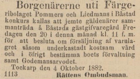 ENGELHOLMS TIDNING – 6 oktober 1882