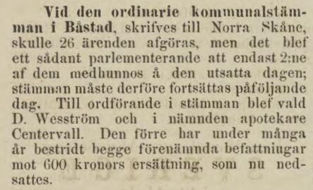 NORRA SKÅNE – 5 januari 1883