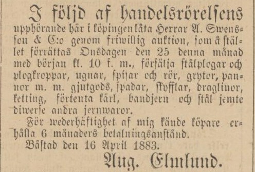 ENGELHOLMS TIDNING – 13 april 1883