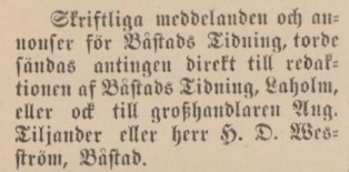 BÅSTADS TIDNING – 5 juli 1883