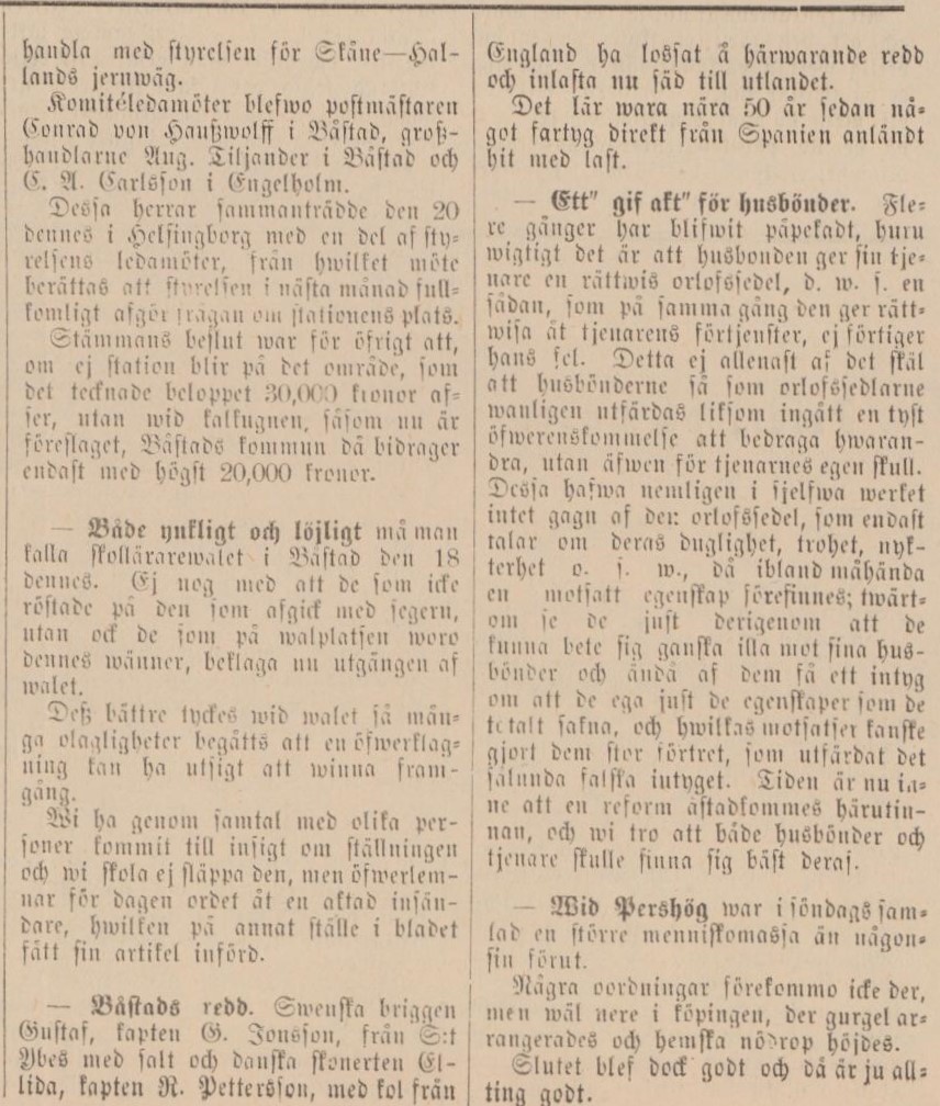 BÅSTADS TIDNING – 26 juli 1883 (forts.)