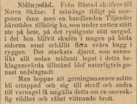 NORRA SKÅNE – 10 augusti 1883