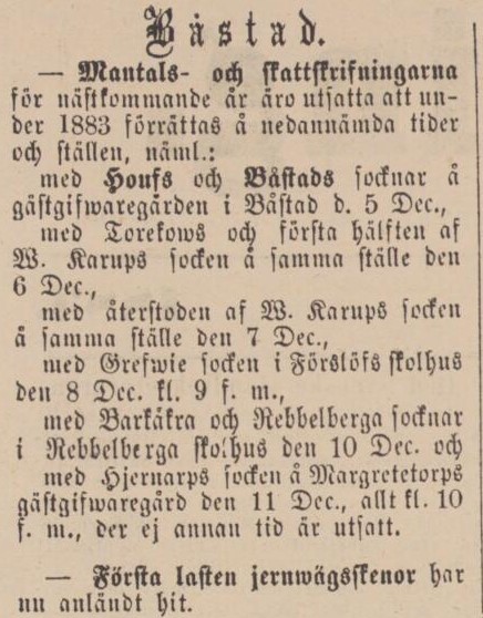 BÅSTADS TIDNING – 25 oktober 1883 (forts.)