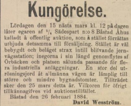 ÖRESUNDSPOSTEN – 28 februari 1884