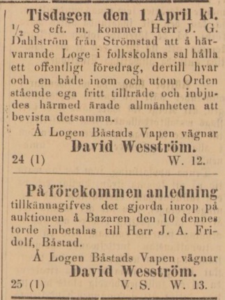 BÅSTADS TIDNING – 27 mars 1884