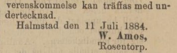 HALLAND – 12 juli 1884 (forts.)
