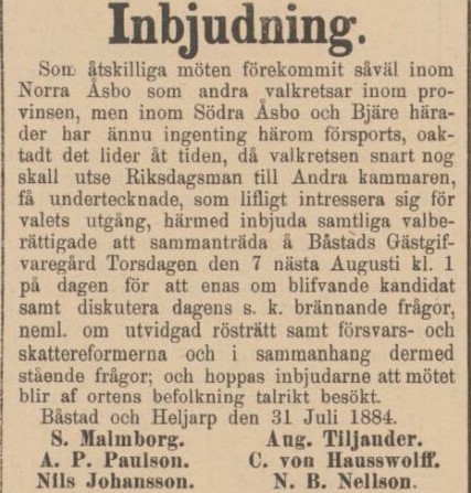 ÖRESUNDSPOSTEN – 2 augusti 1884