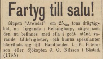 HALLANDSPOSTEN – 25 augusti 1884