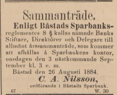 BÅSTADS TIDNING – 27 augusti 1884