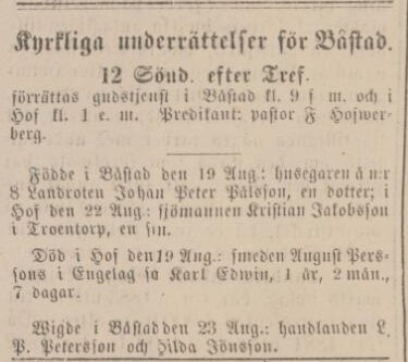 LAHOLMS NYA TIDNING – 27 augusti 1884