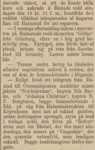 HALLANDSPOSTEN – 31 oktober 1884 (forts.)