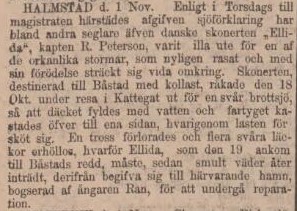 GÖTEBORGS HANDELS- OCH SJÖFARTSTIDNING – 3 november 1884