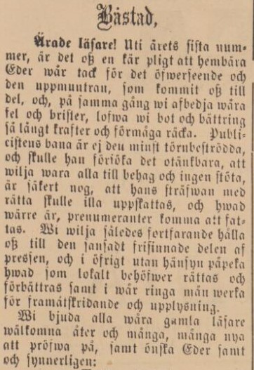 BÅSTADS TIDNING – 31 december 1884 (forts.)