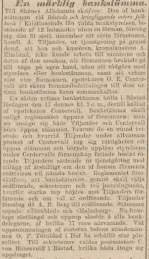 AFTONBLADET – 26 januari 1885