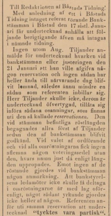 BÅSTADS TIDNING – 28 januari 1885 (forts.)
