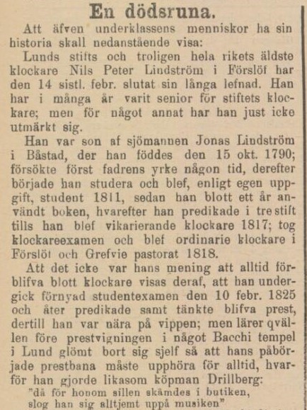 ÖRESUNDSPOSTEN – 6 mars 1885