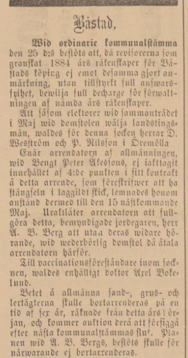 BÅSTADS TIDNING – 24 mars 1885 (forts.)
