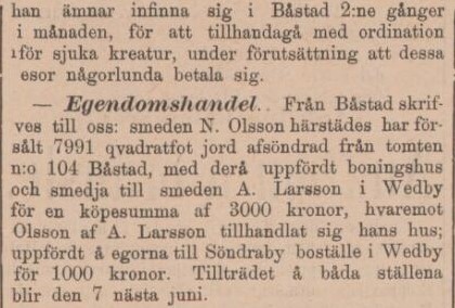 HELSINGBORGS DAGBLAD – 22 april 1885