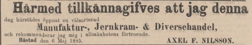 ÖRESUNDSPOSTEN – 13 maj 1885