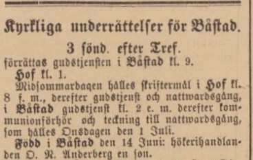 BÅSTADS TIDNING – 17 juni 1885