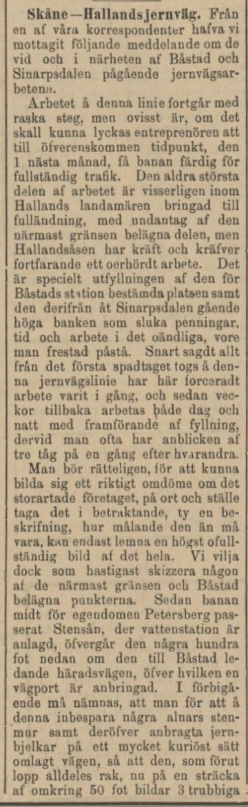 HALLAND – 7 juli 1885
