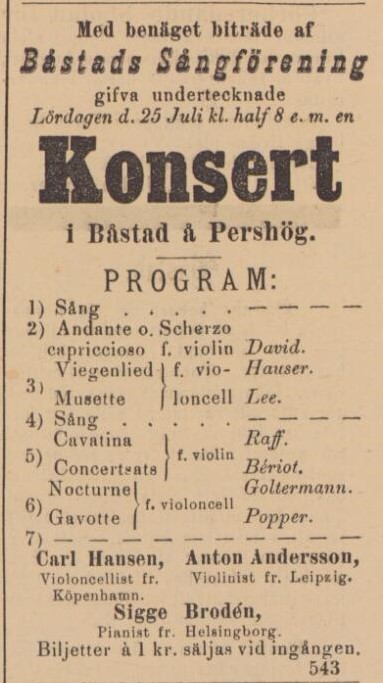 BÅSTADS TIDNING – 22 juli 1885