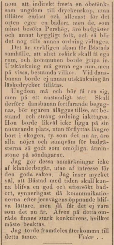 BÅSTADS TIDNING – 22 juli 1885 (forts.)