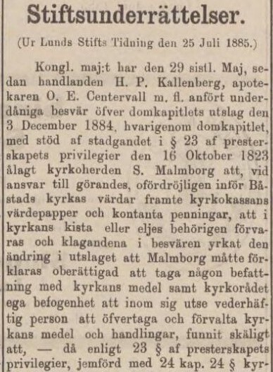 LUNDS WECKOBLAD – 28 juli 1885