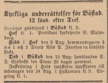 BÅSTADS TIDNING – 19 augusti 1885