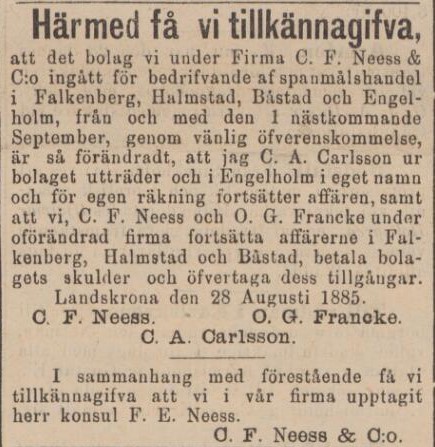 UTKIKEN – 31 augusti 1885