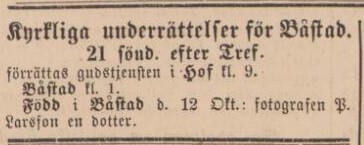 BÅSTADS TIDNING – 21 oktober 1885