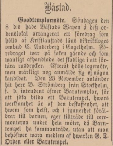 BÅSTADS TIDNING – 11 november 1885 (forts.)