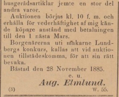 BÅSTADS TIDNING – 2 december 1885 (forts.)