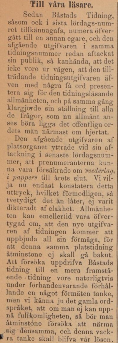 BÅSTADS TIDNING – 2 december 1885 (forts.)