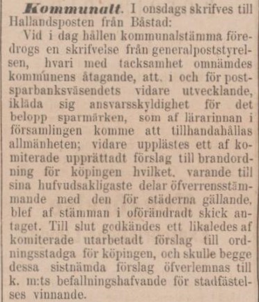 HALLANDSPOSTEN – 4 december 1885