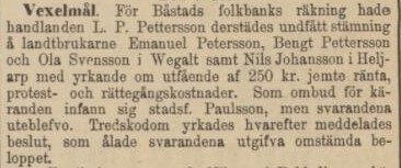HELSINGBORGSTIDNINGEN SKÅNES ALLEHANDA – 10 december 1885