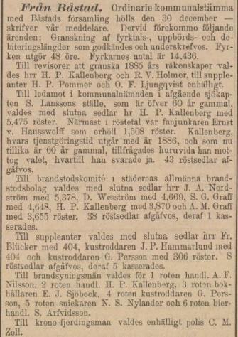 HELSINGBORGSTIDNINGEN SKÅNES ALLEHANDA – 8 januari 1886