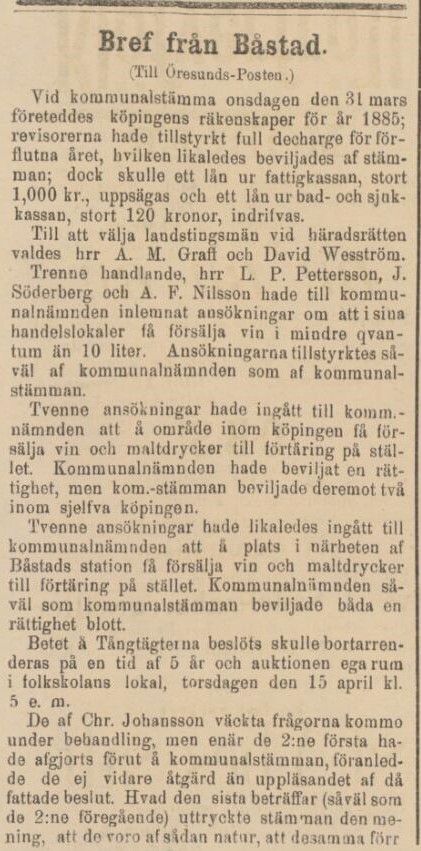 ÖRESUNDSPOSTEN – 6 april 1886