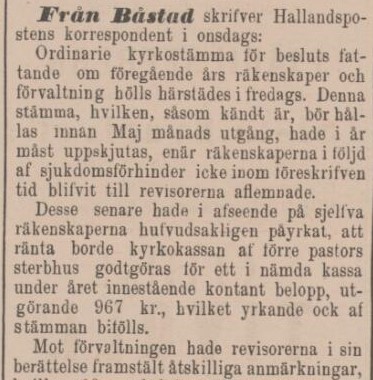 HALLANDSPOSTEN – 18 juni 1886