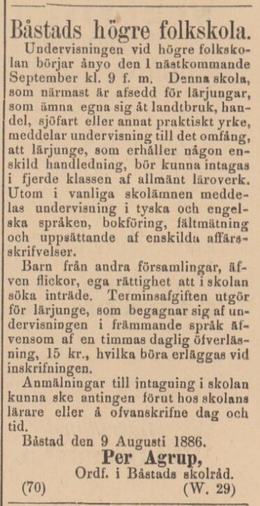 BÅSTADS TIDNING – 11 augusti 1886 (forts.)