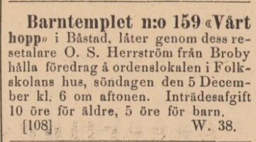BÅSTADS TIDNING – 4 december 1886